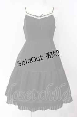 画像1: Emily Temple cute / レース配色サテンノースリーブワンピース  クロ×キナリ O-25-07-31-1126-ET-OP-OW-OS