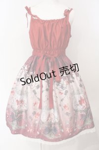 Enchantlic Enchantilly / 金魚の宝石箱 シャンタンジャンパースカート  茜色 O-25-07-31-1128-LO-OP-OW-OS