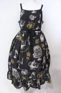 Perla nell' ostrica / Little banquet Jumper Skirt　ジャンパースカート  クロ O-25-07-31-1131-EL-OP-OW-OS