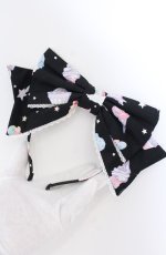 画像4: Angelic Pretty / Milky　PlanetリボンジャンパースカートSet  クロ O-25-07-31-1135-AP-OP-OW-OS (4)