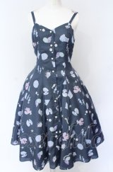 Emily Temple cute / Mystical Seaフレアワンピース  ディープブルー O-25-07-31-1137-ET-OP-OW-OS