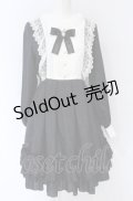 Pina sweetcollection / ローズジャガードワンピース  クロ×シロ O-25-07-31-1142-LO-OP-OW-OS