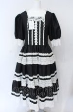 画像1: marcHenTica / プリモドールワンピース エルフサイズ クロ×シロ O-25-07-31-1145-LO-OP-OW-OS (1)