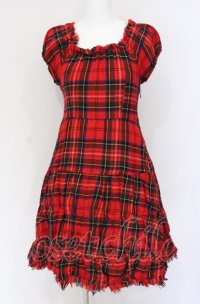 Jane Marple / タータンチェックワンピース  アカ O-25-07-31-1147-JM-OP-OW-OS