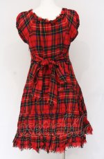 画像2: Jane Marple / タータンチェックワンピース  アカ O-25-07-31-1147-JM-OP-OW-ZT525 (2)