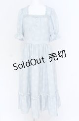 m petit by misako / NINA'S 花柄スクエアネックワンピース LL サックス O-25-07-31-1149-LO-OP-OW-OS