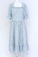 画像1: m petit by misako / NINA'S 花柄スクエアネックワンピース LL サックス O-25-07-31-1149-LO-OP-OW-OS (1)