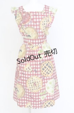 画像1: MILK / タルトエプロンドレス  アカ O-25-07-31-1156-ML-OP-OW-OS