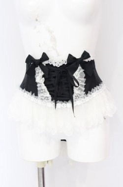 画像1: Enchantlic Enchantilly / リボンつきリボンコルセット  クロ×シロ O-25-07-31-1166-LO-TO-OW-OS