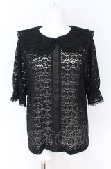 m petit by misako / AOKレースブラウス LL クロ O-25-07-31-1170-LO-BL-OW-OS
