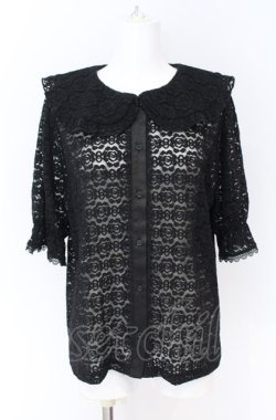 画像1: m petit by misako / AOKレースブラウス LL クロ O-25-07-31-1170-LO-BL-OW-OS