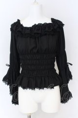 Vallee lys / Blossom Breeze Blouse  ブラック O-25-07-31-1172-GO-BL-OW-OS