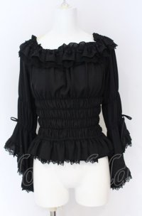 Vallee lys / Blossom Breeze Blouse  ブラック O-25-07-31-1172-GO-BL-OW-OS
