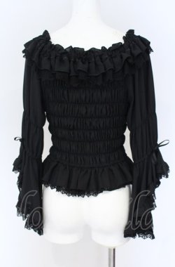 画像2: Vallee lys / Blossom Breeze Blouse  ブラック O-25-07-31-1172-GO-BL-OW-OS