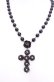 画像1: hanakabeads / 黒薔薇クロスのネックレス  クロ O-25-07-31-1019-LO-AC-OW-OS (1)