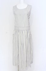 画像1: Jane Marple / Satin stripe apron dress ドレス M オフ O-25-07-31-1175-JM-OP-IG-ZT358 (1)