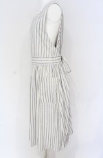 画像2: Jane Marple / Satin stripe apron dress ドレス M オフ O-25-07-31-1175-JM-OP-IG-ZT358 (2)
