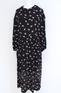 画像2: Jane Marple Dans Le Salon / Floating flowers afternoon dress ドレス M ネイビー O-25-07-31-1176-JM-OP-IG-OS