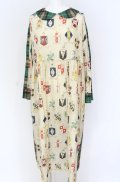 Jane Marple / Flower crests・tartan check 2way dress M オフ O-25-07-31-1178-JM-OP-IG-OS
