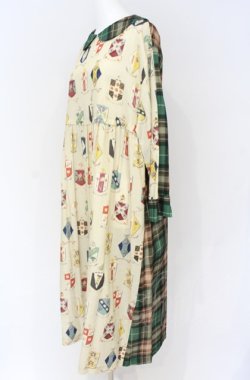 画像2: Jane Marple / Flower crests・tartan check 2way dress M オフ O-25-07-31-1178-JM-OP-IG-OS
