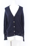 Jane Marple Dans Le Salon / Cotton cashmere button trimming cardigan カーディガン M ネイビー O-25-07-31-1179-JM-TO-IG-OS