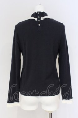 画像2: Jane Marple / Royal-fraise lace-trim pullover M ネイビー O-25-07-31-1181-JM-OP-IG-OS