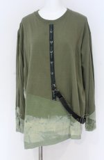画像1: Ozz conte / 染めハーネスカットソー  グリーン O-25-07-31-1183-OO-TO-IG-ZI (1)