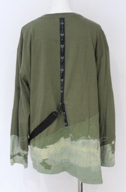 画像2: Ozz conte / 染めハーネスカットソー  グリーン O-25-07-31-1183-OO-TO-IG-OS