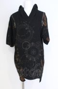 Desoro Works / Shoulder zip hoodie T-Shirt Tシャツ  ブラック O-25-07-31-1184-PU-TO-IG-OS