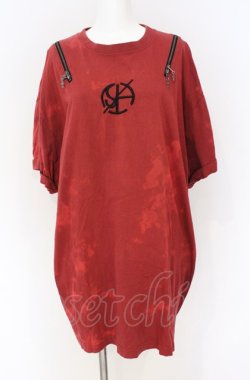 画像1: Desoro Works / Shoulder zip T-Shirt(Half) Tシャツ  レッド O-25-07-31-1185-PU-TO-IG-OS