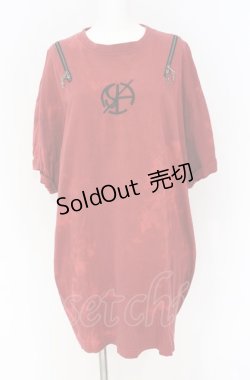 画像1: Desoro Works / Shoulder zip T-Shirt(Half) Tシャツ  レッド O-25-07-31-1185-PU-TO-IG-ZS