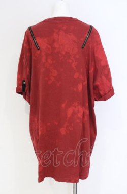 画像2: Desoro Works / Shoulder zip T-Shirt(Half) Tシャツ  レッド O-25-07-31-1185-PU-TO-IG-OS