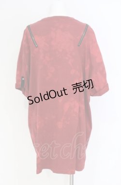 画像2: Desoro Works / Shoulder zip T-Shirt(Half) Tシャツ  レッド O-25-07-31-1185-PU-TO-IG-ZS