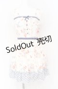LIZ LISA / ストロベリーボンボン柄ワンピース  シロ×アオ O-25-07-31-1095-LO-OP-OW-OS