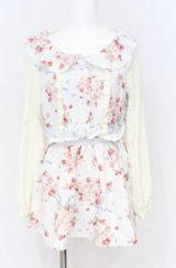 LIZ LISA / ベリーブーケ柄トップス  サックス O-25-07-31-1200-LO-TO-OW-OS