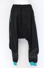 画像2: Ozz conte / Technoサルエルパンツ  ブラック×グリーン O-25-07-31-1209-OO-PA-IG-ZI (2)