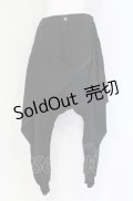 Ozz conte / フロッキーサルエルパンツ  ブラック O-25-07-31-1210-OO-PA-IG-ZS