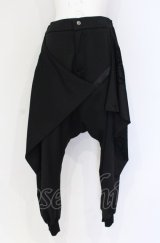 Ozz conte / フロッキーサルエルパンツ  ブラック O-25-07-31-1210-OO-PA-IG-OS