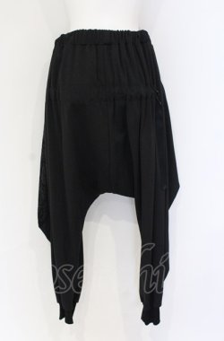 画像2: Ozz conte / フロッキーサルエルパンツ  ブラック O-25-07-31-1210-OO-PA-IG-OS