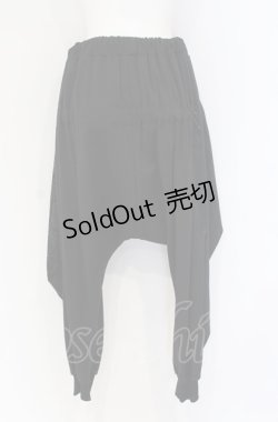 画像2: Ozz conte / フロッキーサルエルパンツ  ブラック O-25-07-31-1210-OO-PA-IG-ZS