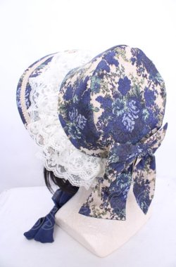 画像3: metamorphose / ゴブランブーケボンネット  ブルー×キナリ O-25-07-31-1003-ME-AC-OW-OS