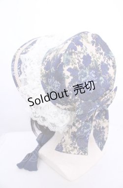 画像3: metamorphose / ゴブランブーケボンネット  ブルー×キナリ O-25-07-31-1003-ME-AC-OW-ZT-K004