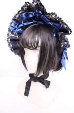 画像1: Royal Princess Alice / Fairy Butterfly2025　ボンネット  クロ×アオ O-25-07-31-1052-LO-AC-OW-OS (1)