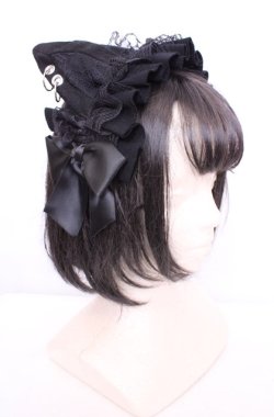 画像1: HANGRY&ANGRY / H&A CAT EARS EARRINGS HEAD DRESS  ブラック O-25-07-31-1054-HN-AC-OW-OS