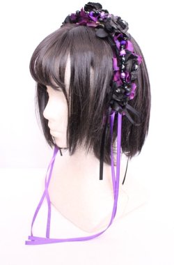 画像1: atelierBeatrice / Rose pearlカチューシャ  パープル O-25-07-31-1055-PU-AC-OW-OS