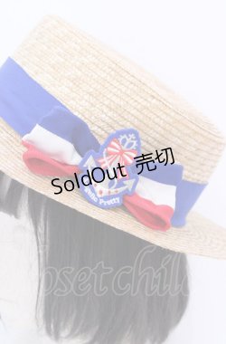画像2: Angelic Pretty / マリンリボンストローHat  ナチュラル×トリコロール O-25-07-31-007-AP-AC-IG-OS