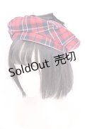 axes femme kawaii / タータンチェックベレー帽  アカ O-25-07-31-010-AX-AC-IG-ZT-K011