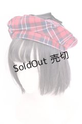 axes femme kawaii / タータンチェックベレー帽  アカ O-25-07-31-010-AX-AC-IG-ZT-K011