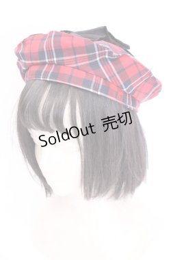 画像1: axes femme kawaii / タータンチェックベレー帽  アカ O-25-07-31-010-AX-AC-IG-ZT-K011