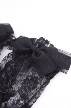 画像2: ATELIER PIERROT / レースグローブ ショート丈  ブラック O-25-07-31-012-EL-ZA-IG-OS